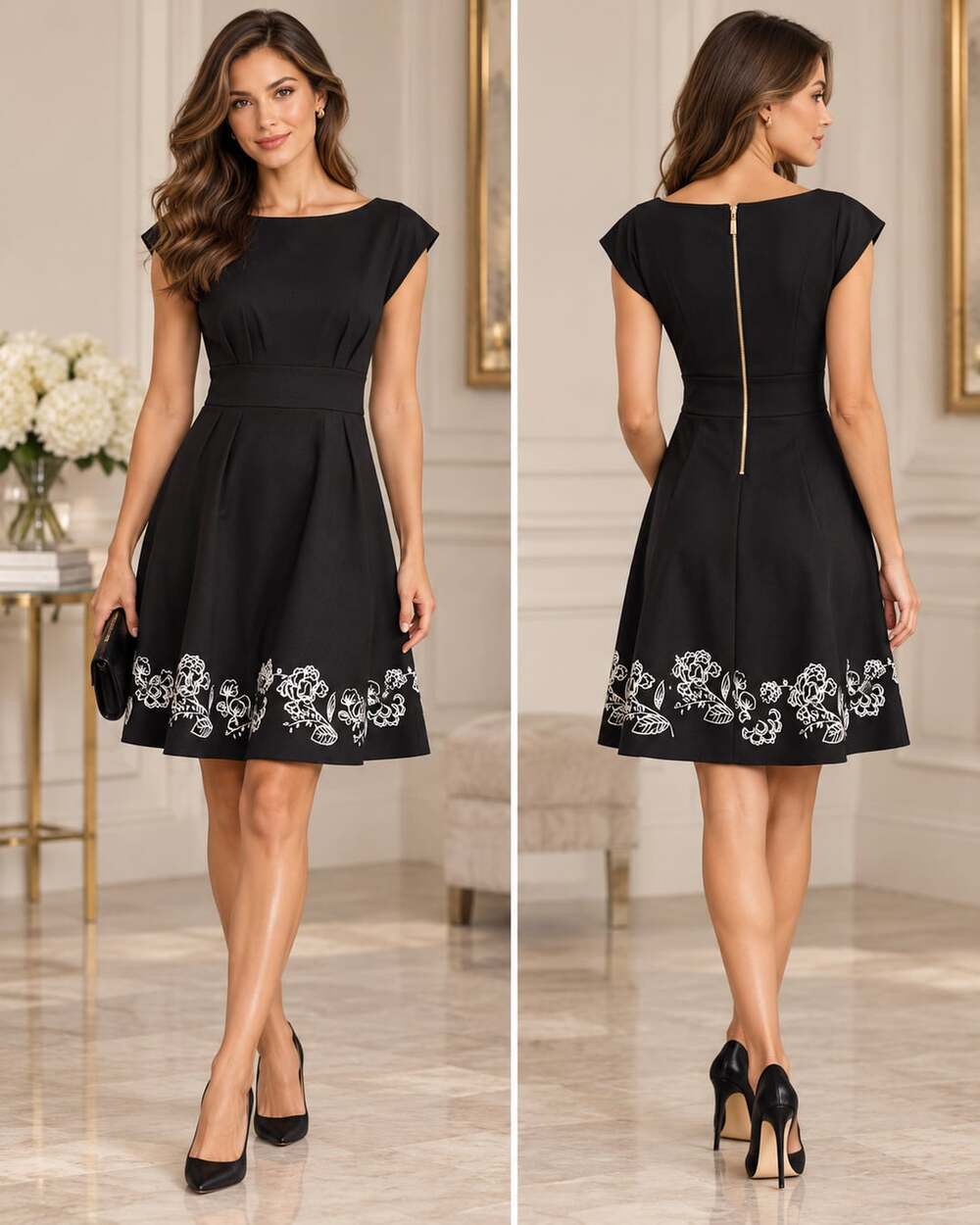 Kate Spade Embroidered Fiorella Dress Black